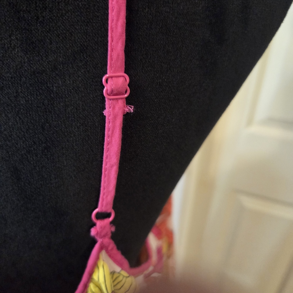 Joyspun Floral Spaghetti Strap Maxi Dress Pink Yellow Blossom Flowy Summer - Picture 8 of 16